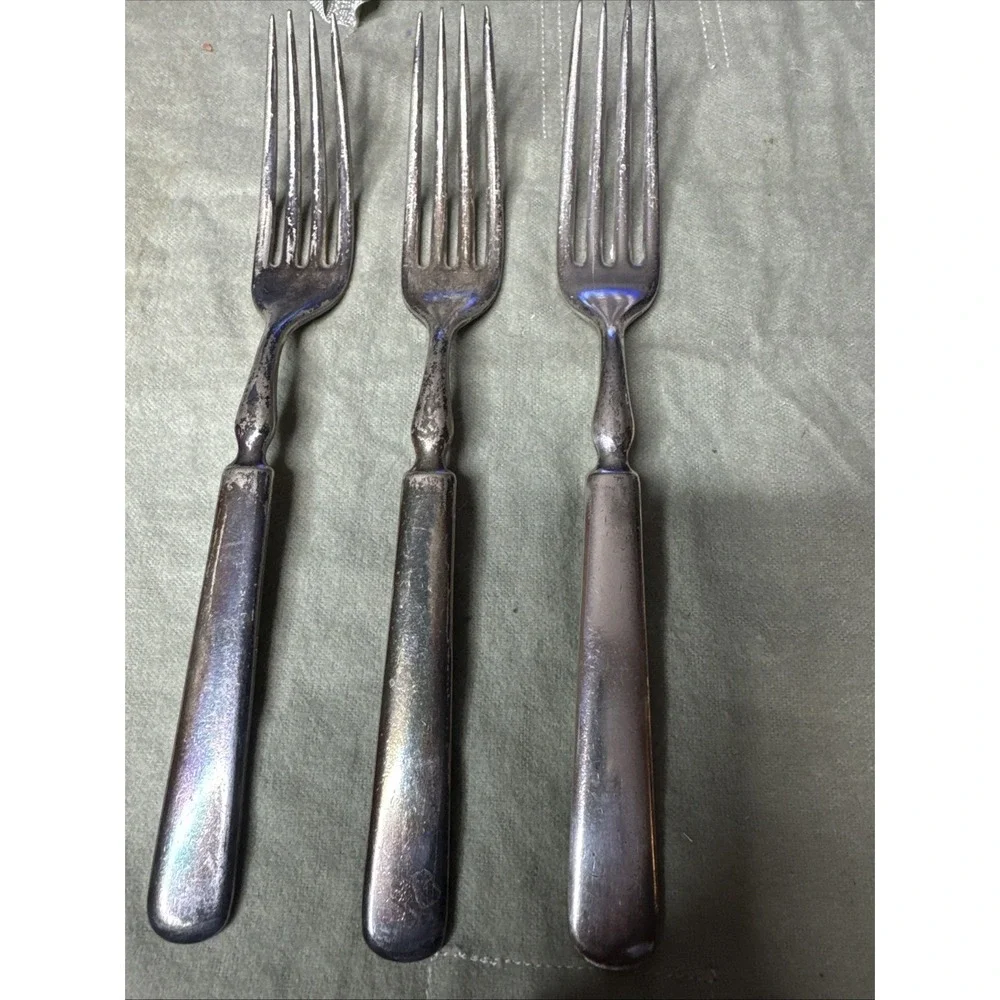 Rogers & Hamilton 12 Solid Handle Set Of 3 Dinner Forks 7 1/4